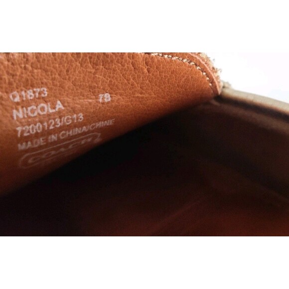 Coach Penny Loafers Size 7 Logo Leather Slip On Flats Napoleon Metallic Gold - Picture 10 of 10